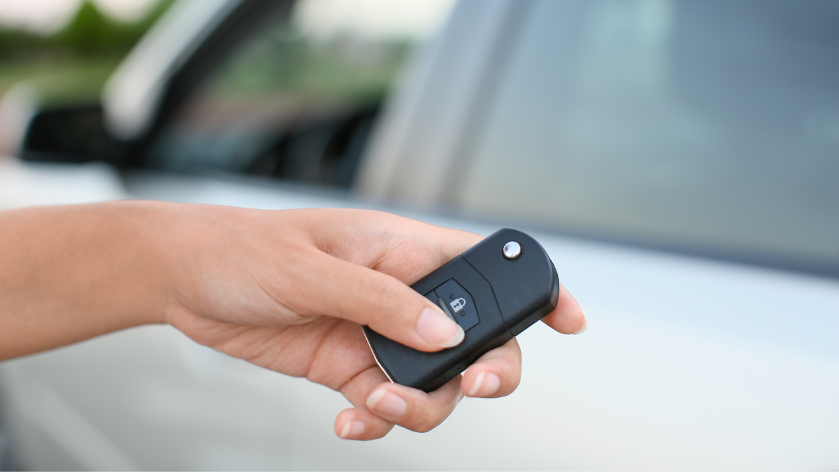 Park vehicles without keyless entry behind those that have the feature to make vehicle theft more difficult for criminals.